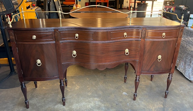 Indoor wood furniture refinishing